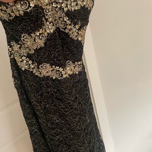 MARCHESA NOTTE black strapless formal